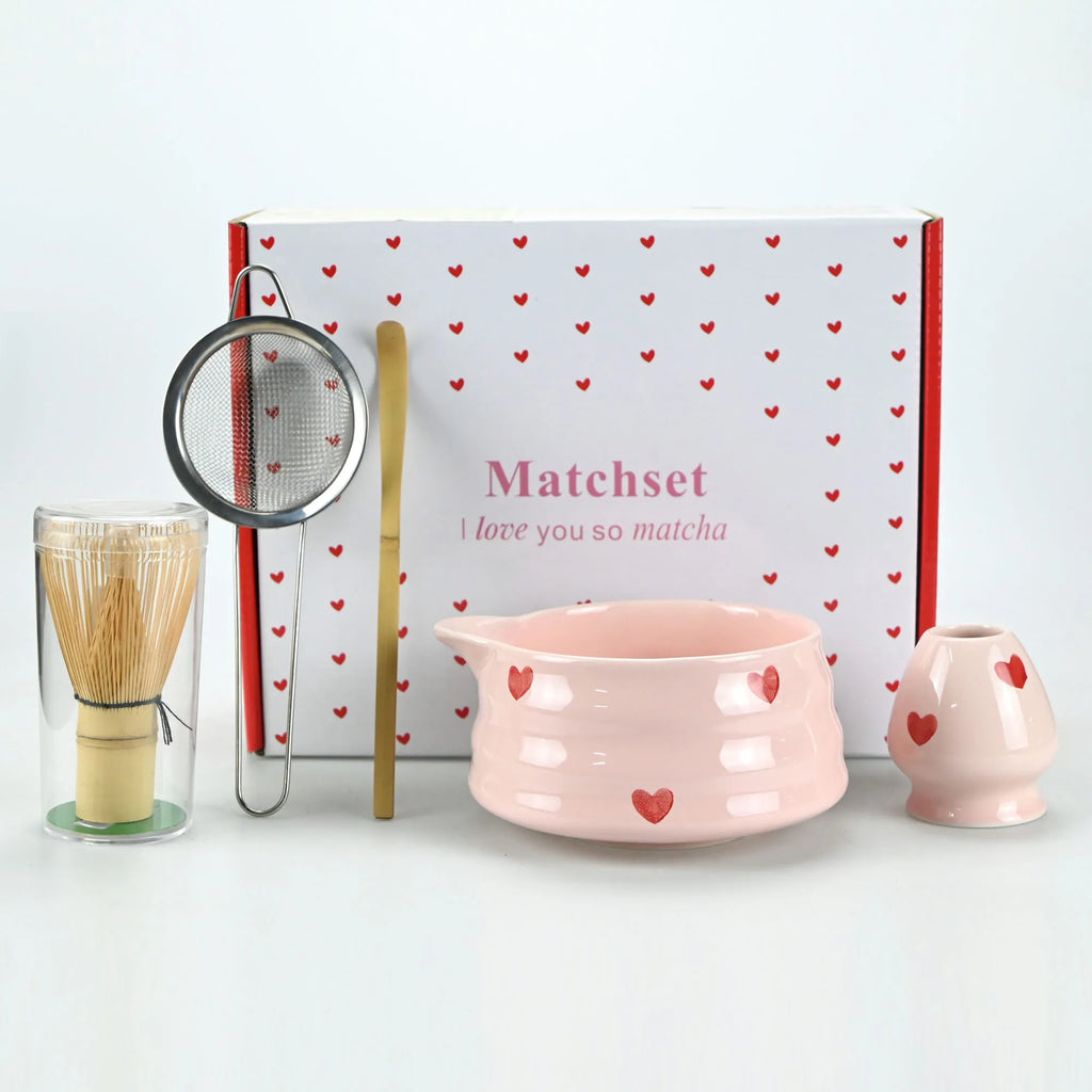 Pink Heart Matcha Set