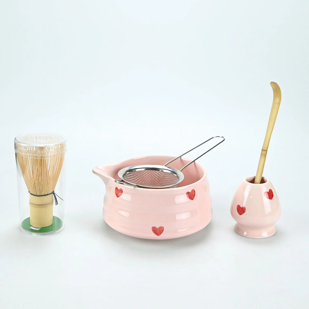 Pink Heart Matcha Set