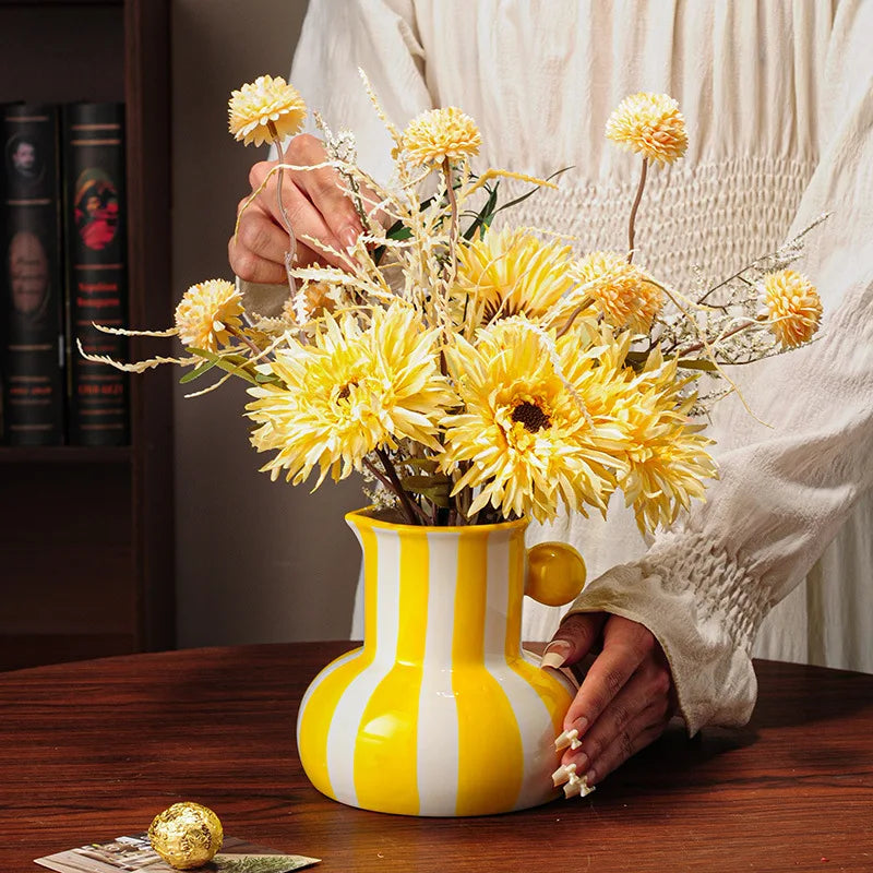 Ceramic Striped Vases