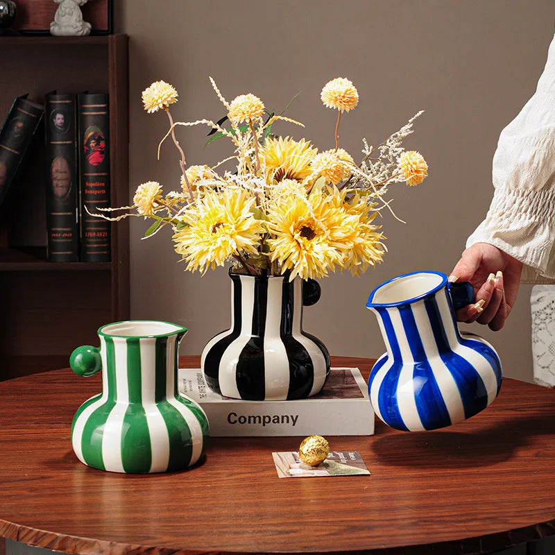 Ceramic Striped Vases