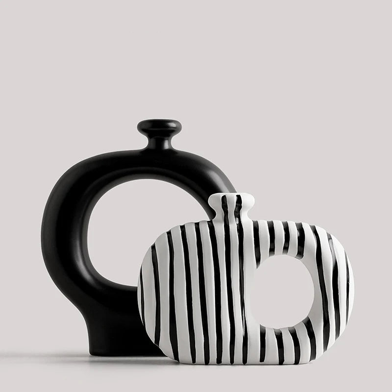 Ceramic Zebra Vase