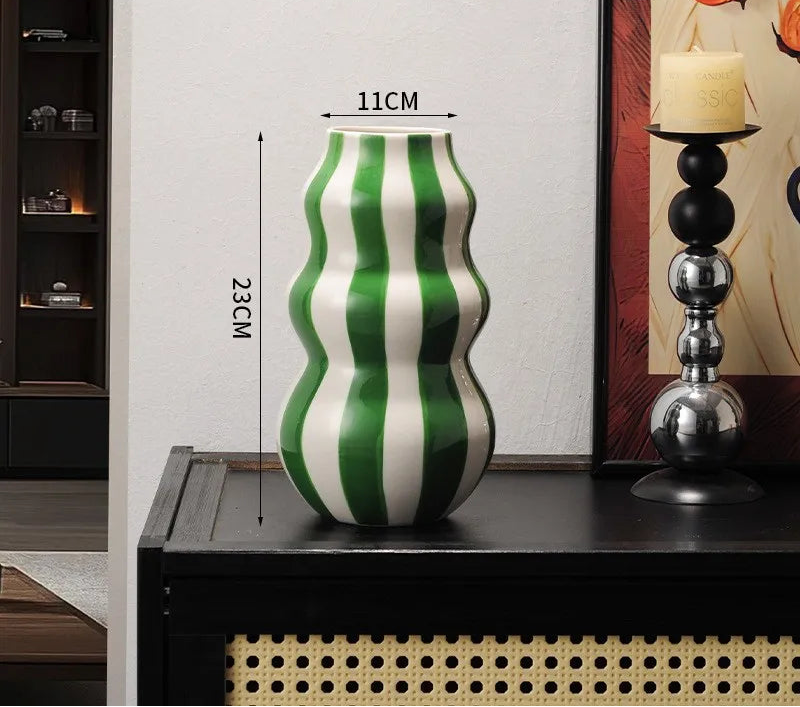Ceramic Striped Vases