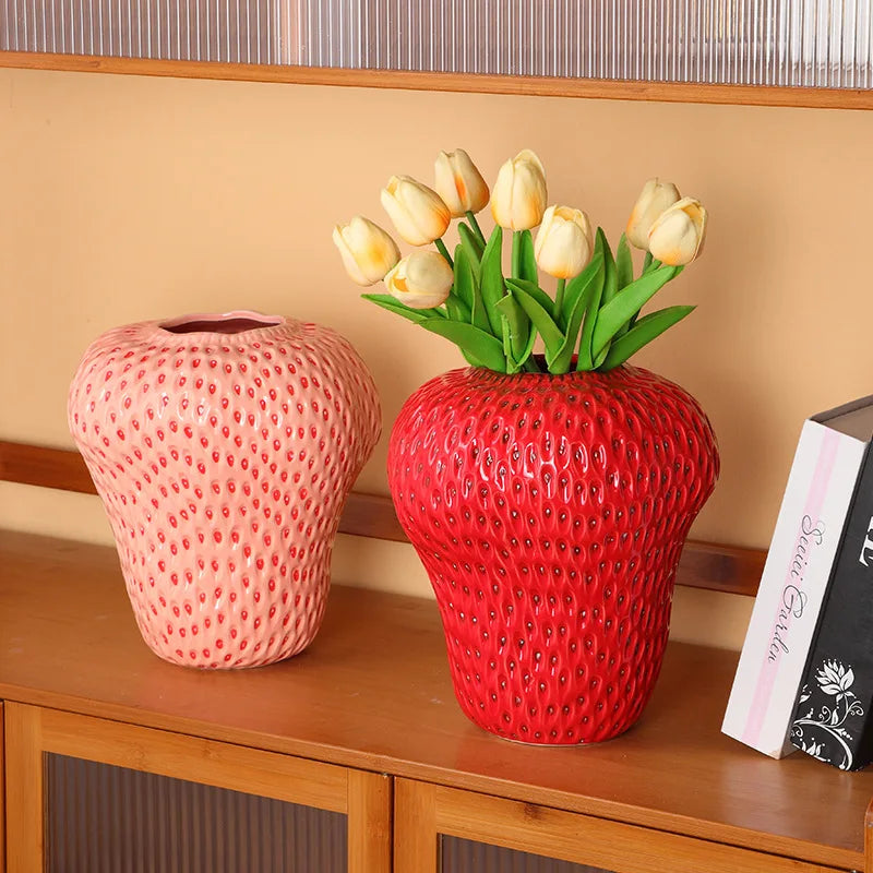 Ceramic Strawberry Vase