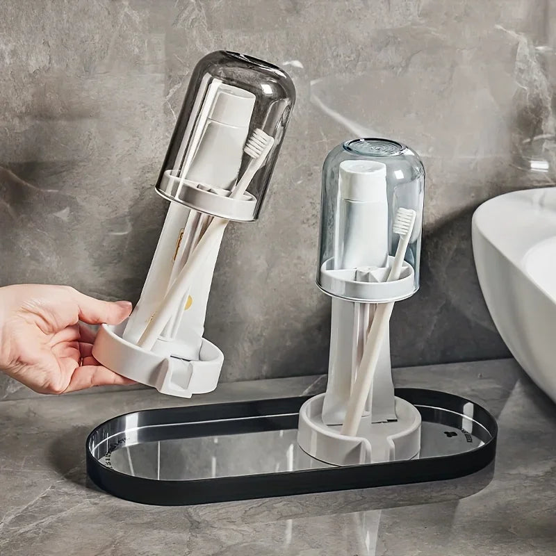 Toothbrush holder with dust cover