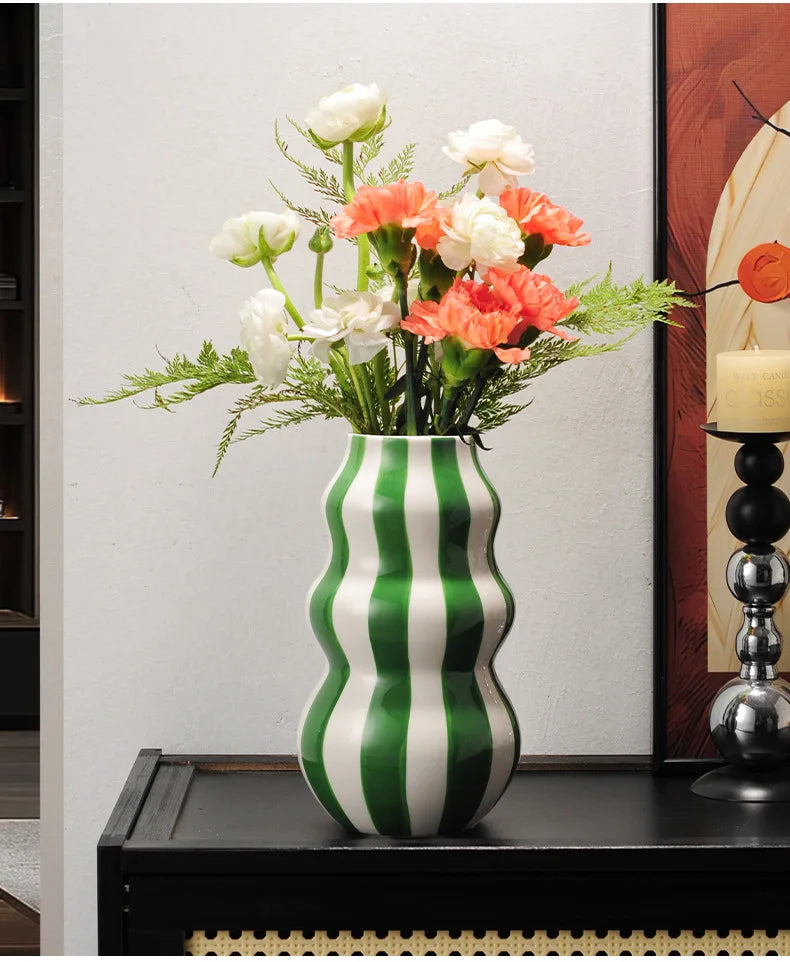 Ceramic Striped Vases