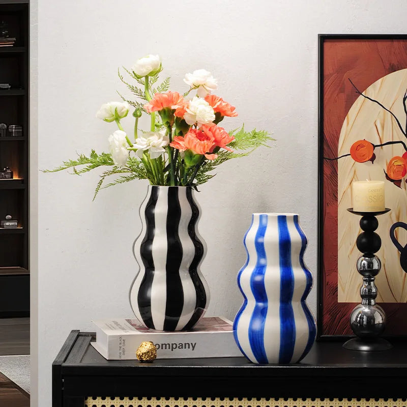 Ceramic Striped Vases