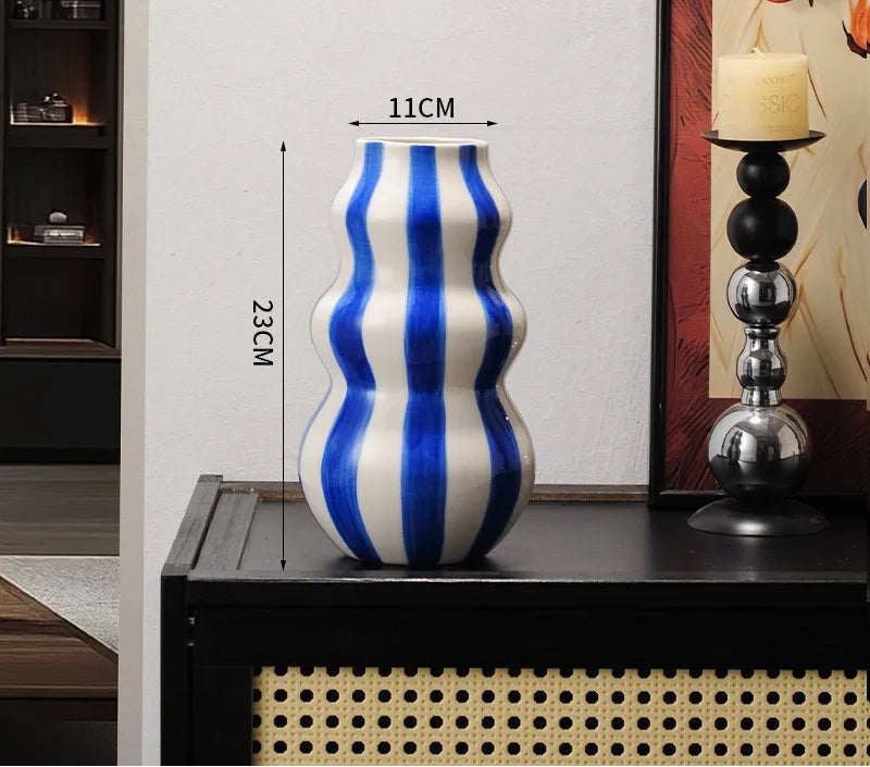 Ceramic Striped Vases