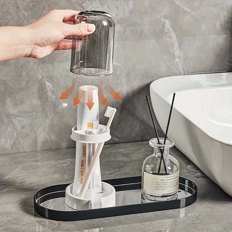 Toothbrush holder with dust cover