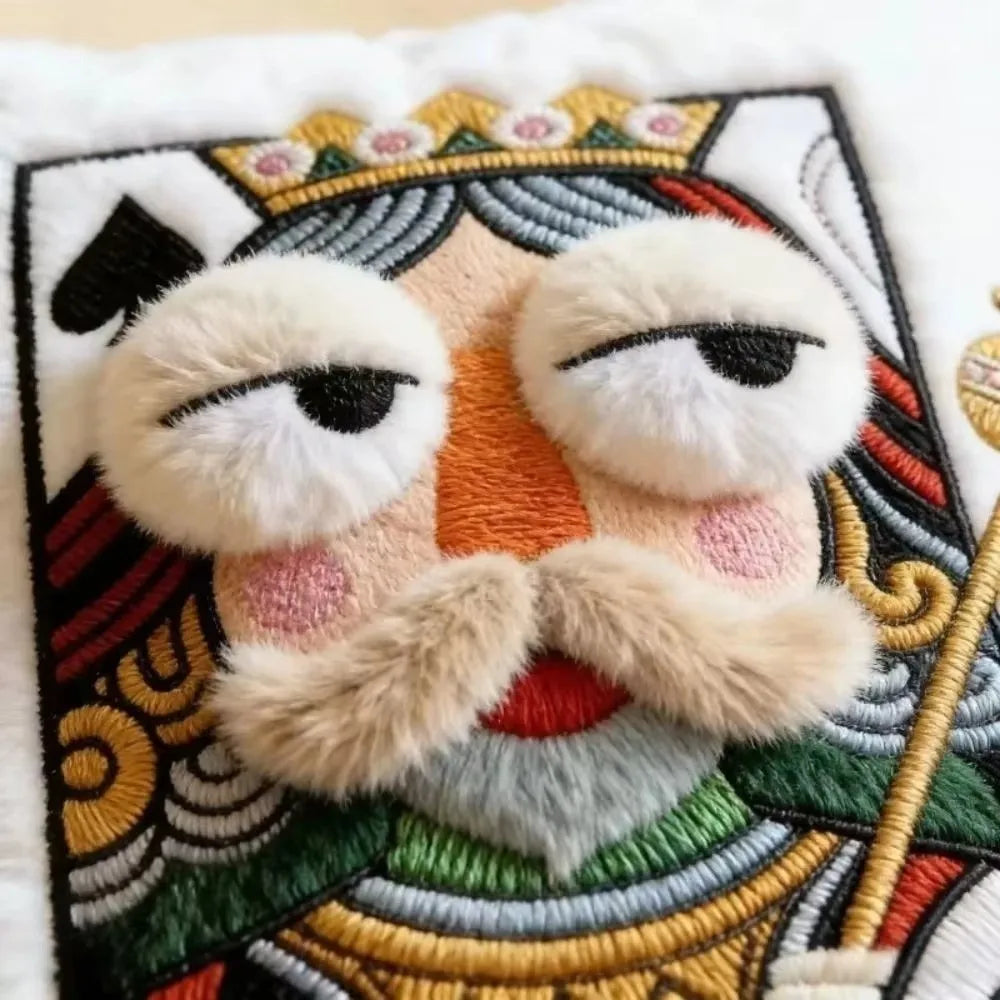 Cartoon Embroidered Pillow