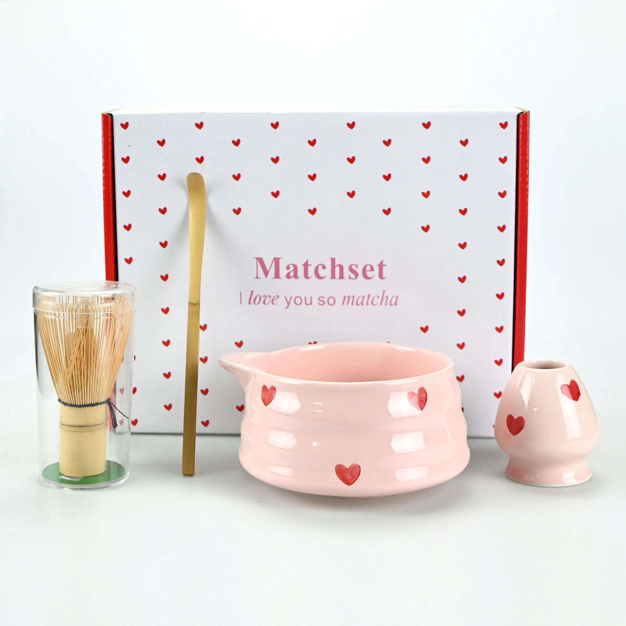 Pink Heart Matcha Set