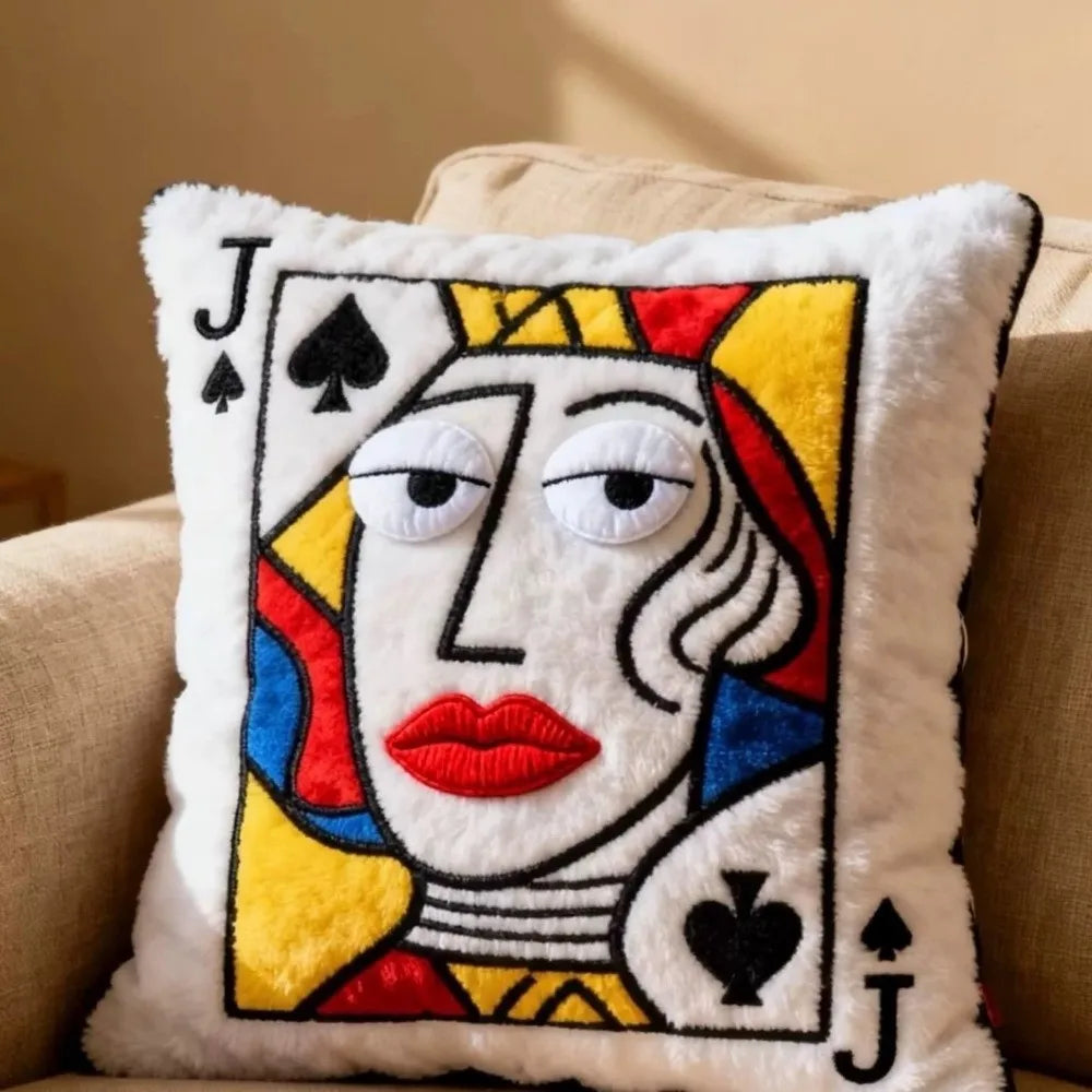 Cartoon Embroidered Pillow