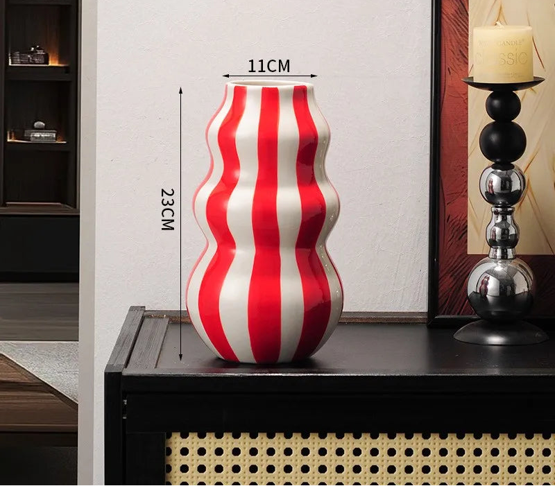 Ceramic Striped Vases
