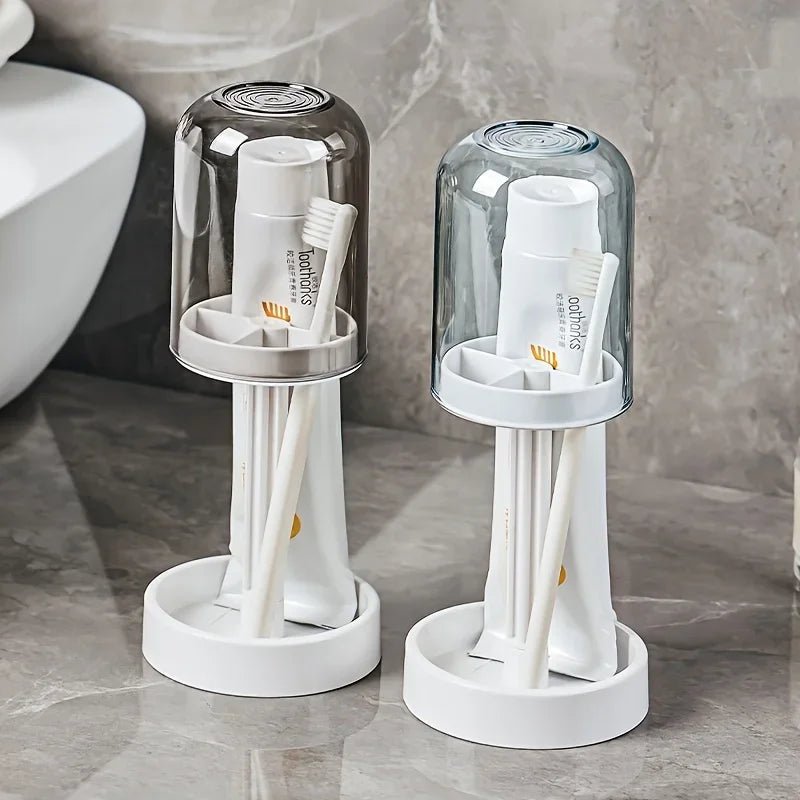 Toothbrush holder with dust cover