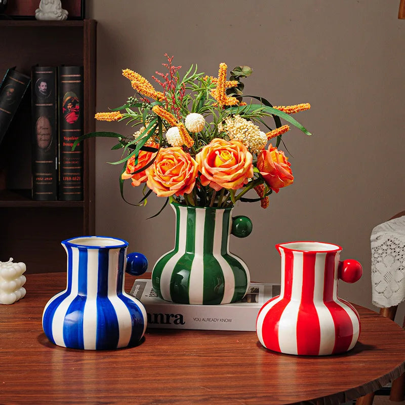 Ceramic Striped Vases
