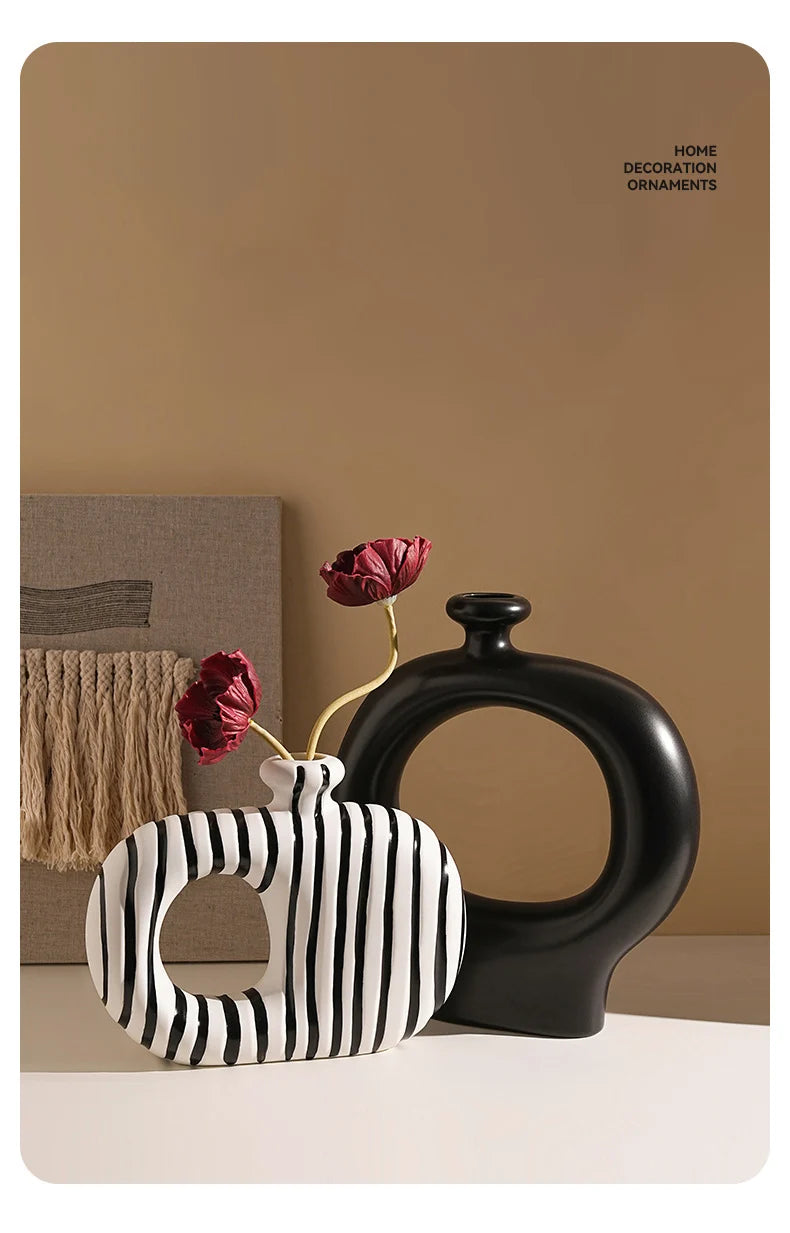 Ceramic Zebra Vase