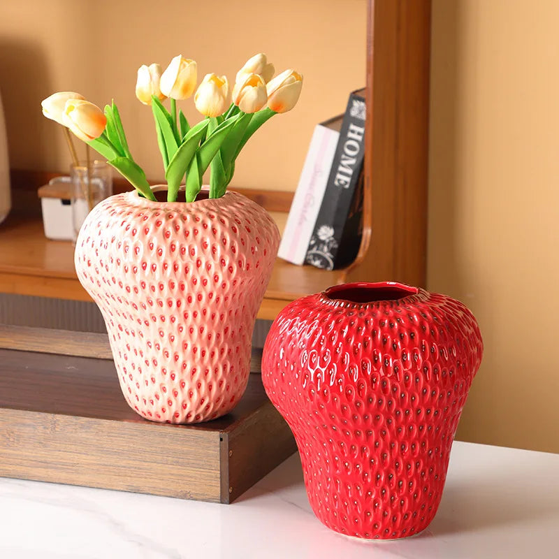 Ceramic Strawberry Vase