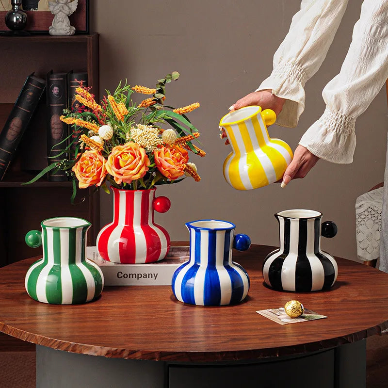 Ceramic Striped Vases