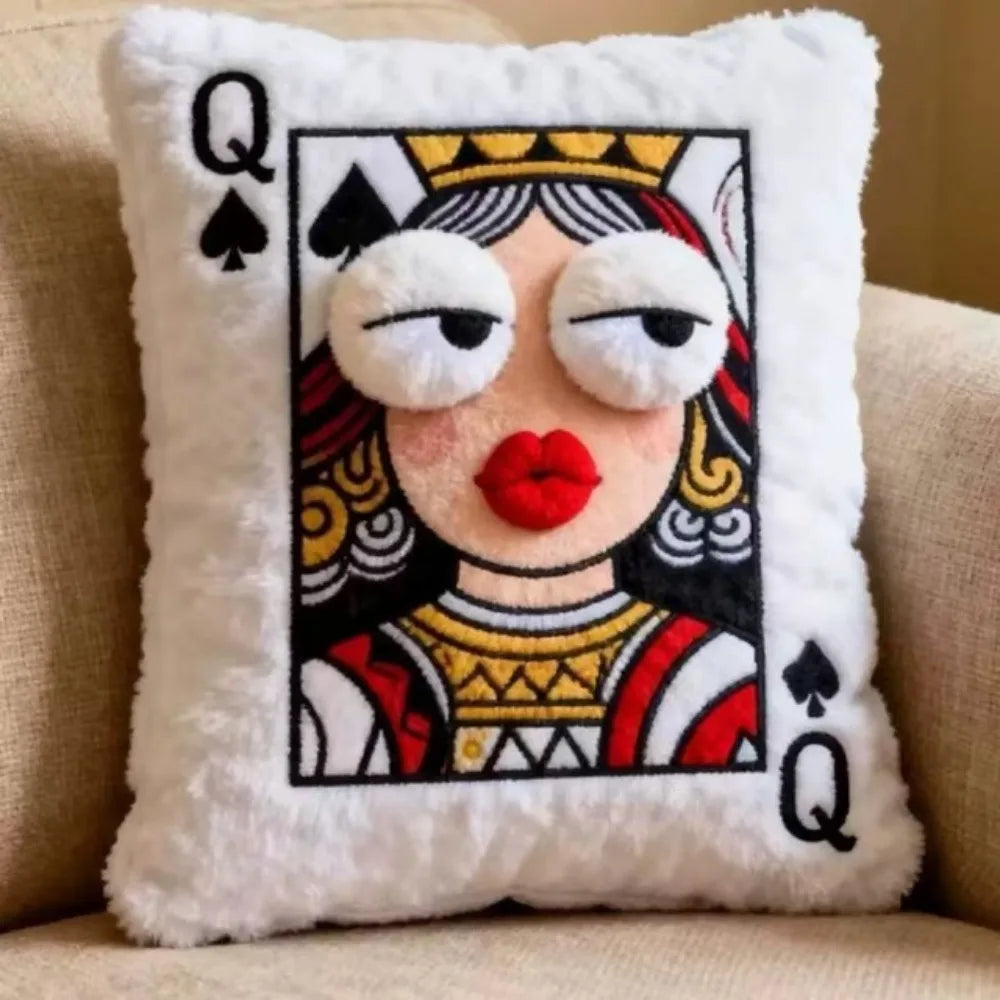 Cartoon Embroidered Pillow