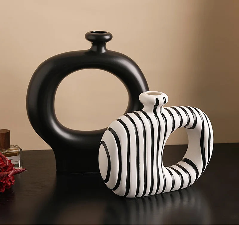 Ceramic Zebra Vase