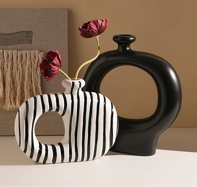 Ceramic Zebra Vase