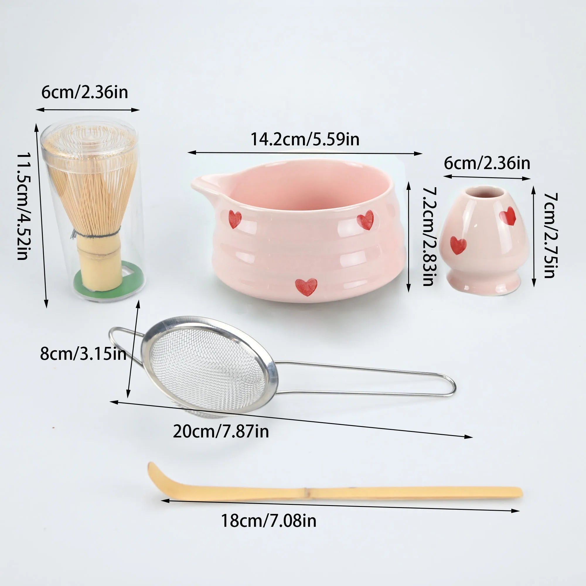 Pink Heart Matcha Set