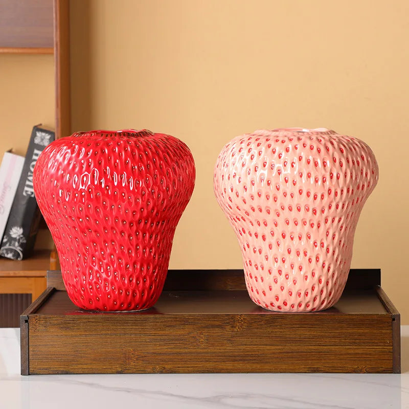 Ceramic Strawberry Vase